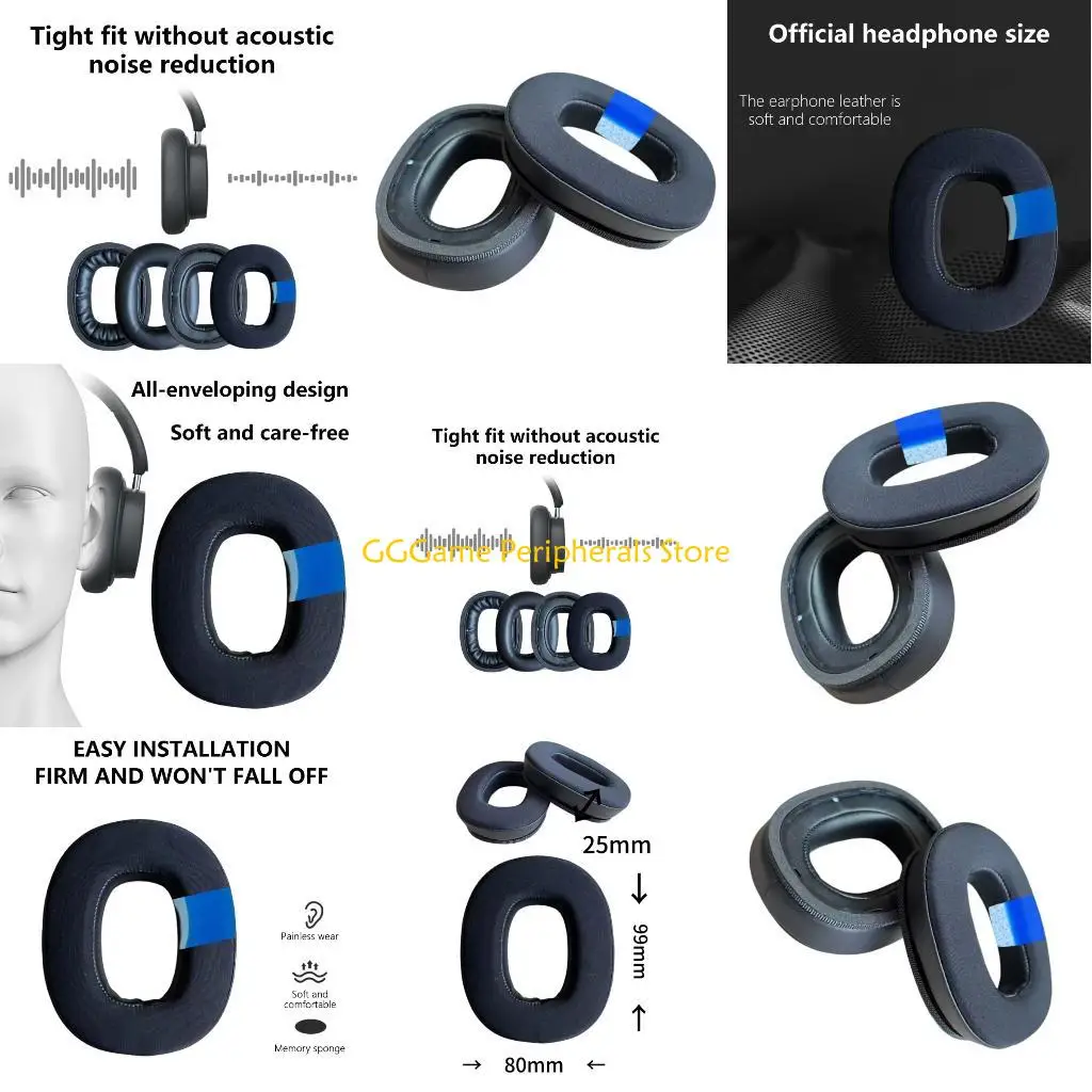 

U55B Comfortable Cooling Gel Ear Cushion for Monitor II Headphone Repair Earpads