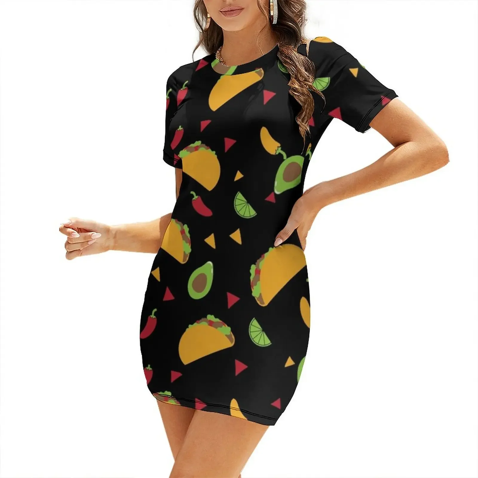 

It’s Taco Tuesday Everyday! Short-Sleeved Dress chic and elegant woman dress Evening gown luxury dresses Dress