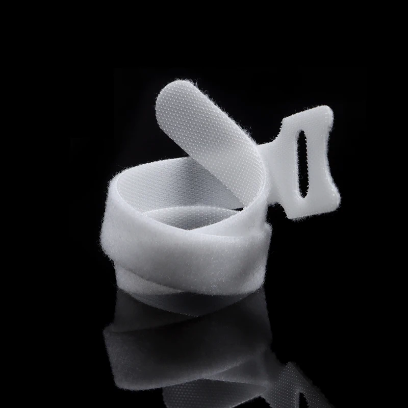 White Releasable Cable Ties Wire Organizer 150 200 250 300mm Nylon Hook Loop Straps Wrap Zip Bundle Bandage Tie Plastics Fasten