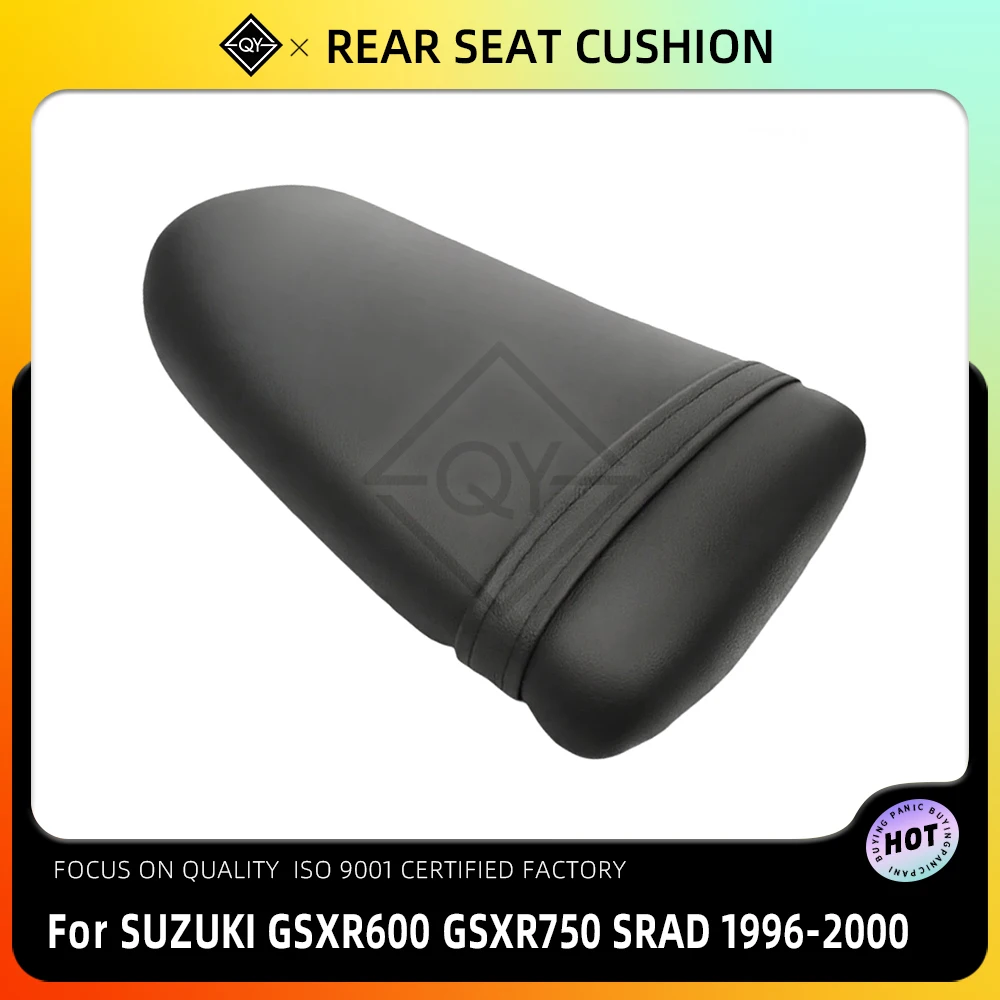 Motorcycle Black Rear Seat Cushion Pressure Relief Comfortable Passenger Pad For GSXR 600 750 SRAD GSXR600 GSXR750 1996-2000