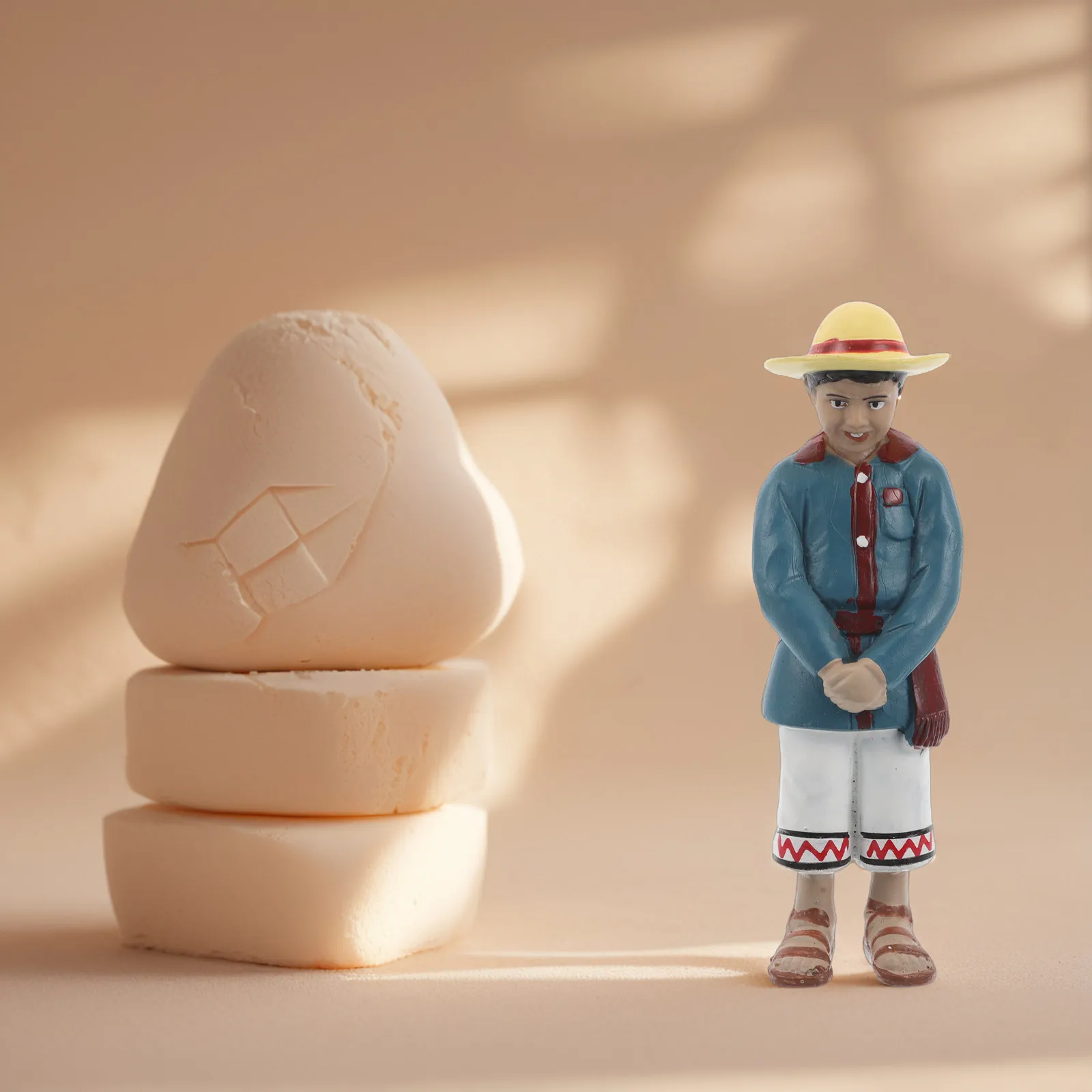 Native Boy Figures Miniature Plastic Playset for Sand Tray Diorama Realistic Tribal Characters for Train Scenery and Educational
