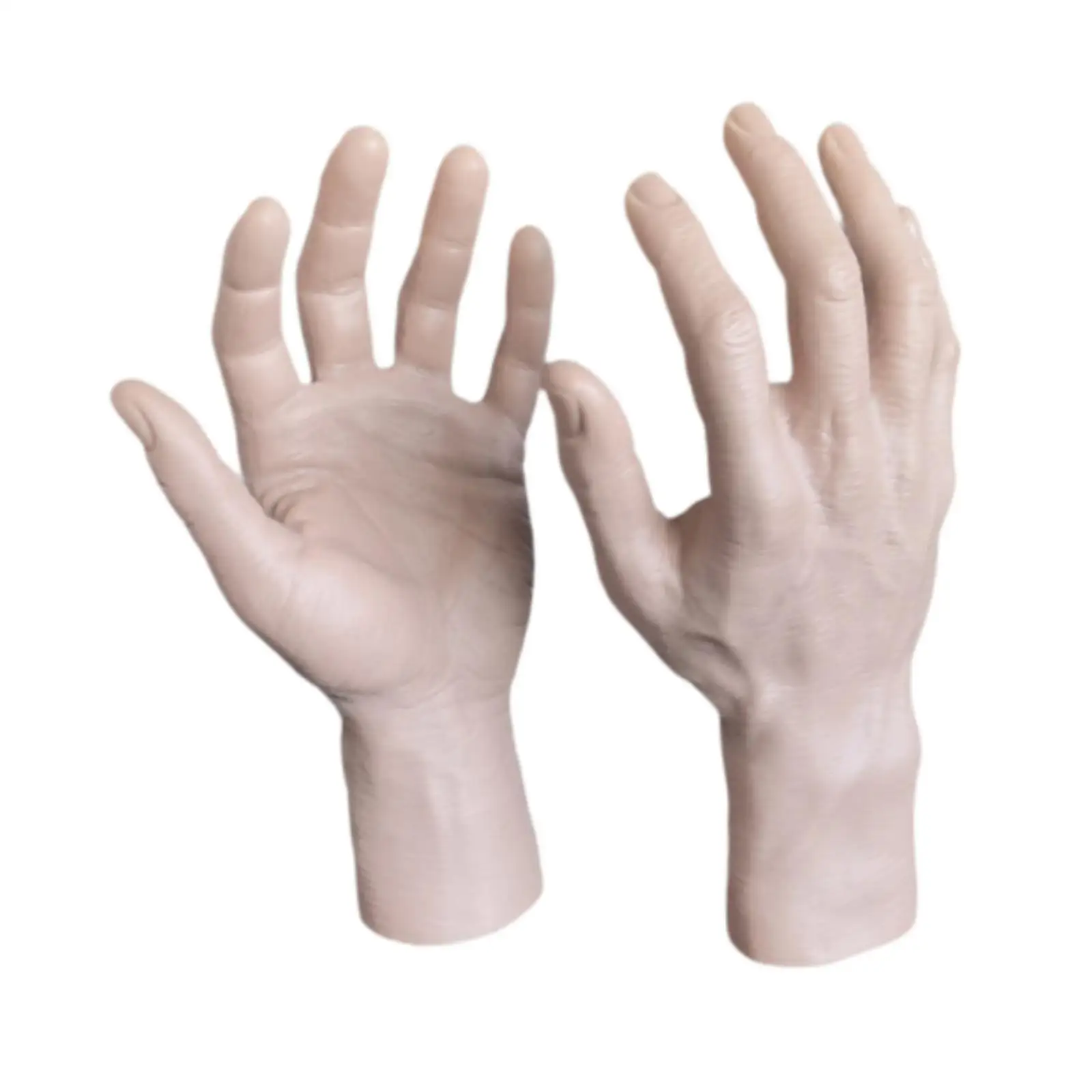 Halloween Fake Hands Realistic Male Hand Model for Costume Prop Haunted House Decor Ring Display Nail Art Practice