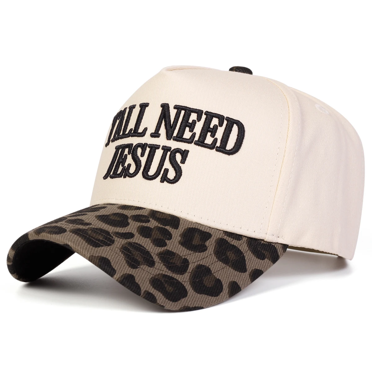 Unisex Y'ALL NEED JESUS Baseballkappen mit Stickerei, für Frühling und Herbst, für den Außenbereich, verstellbare Freizeithüte, Sonnenschutzhut, Sportkappe – Detail 2