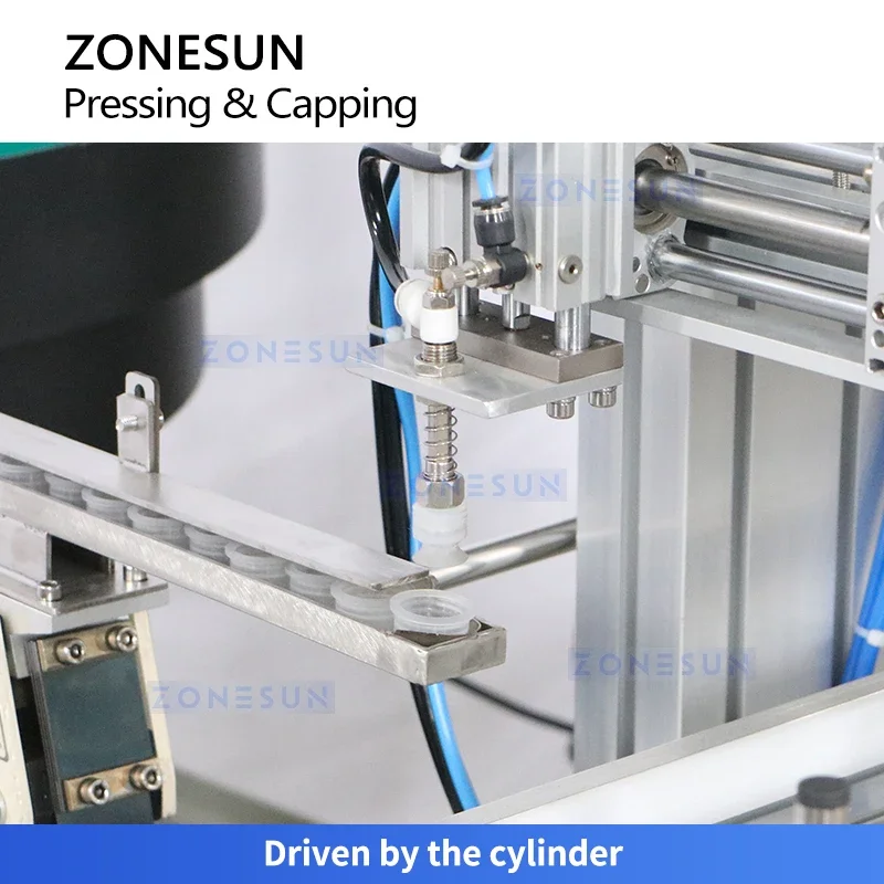Zonesun Máquina tampadora automática de garrafas, equipamento de tampagem de parafuso, vedação de tampa ZS-XG16X