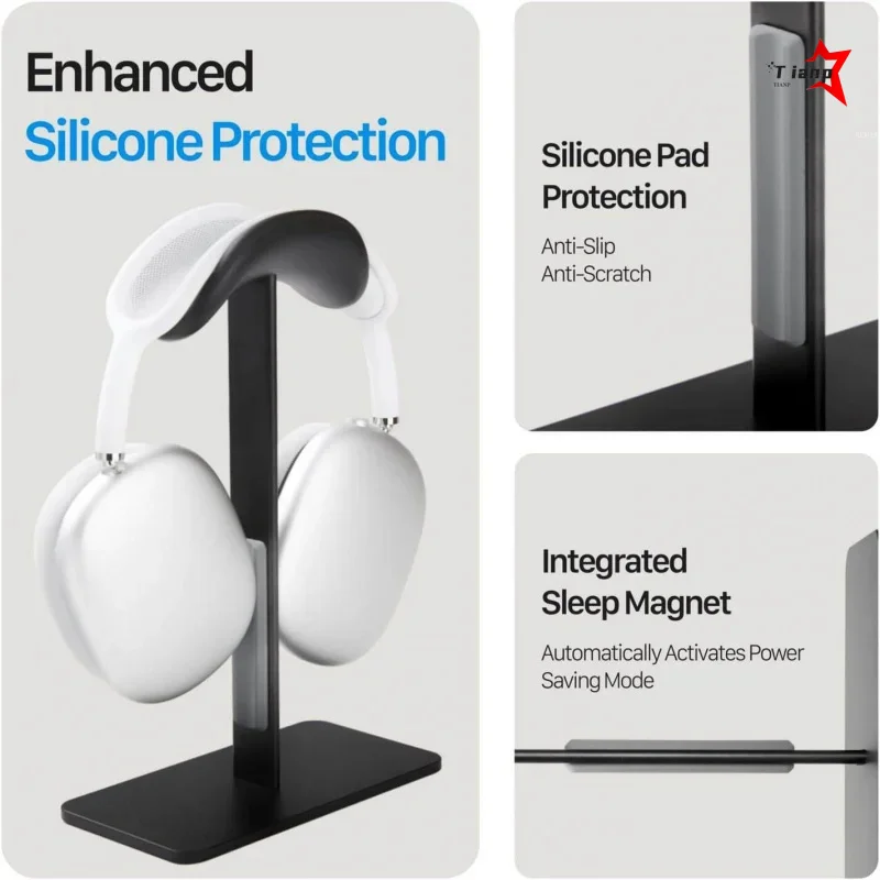 Space‑Efficient Multi‑Scene Desktop Holder for AirPods Max APM Auto‑Sleep Induction Multi‑Function Headphone Support Rack