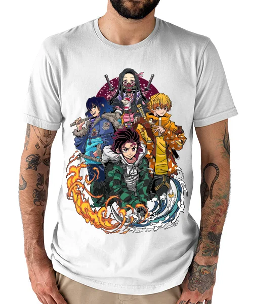 Camiseta unisex Demon Slayer Equipo Vestidos del Futuro Cotton anime T-shirt