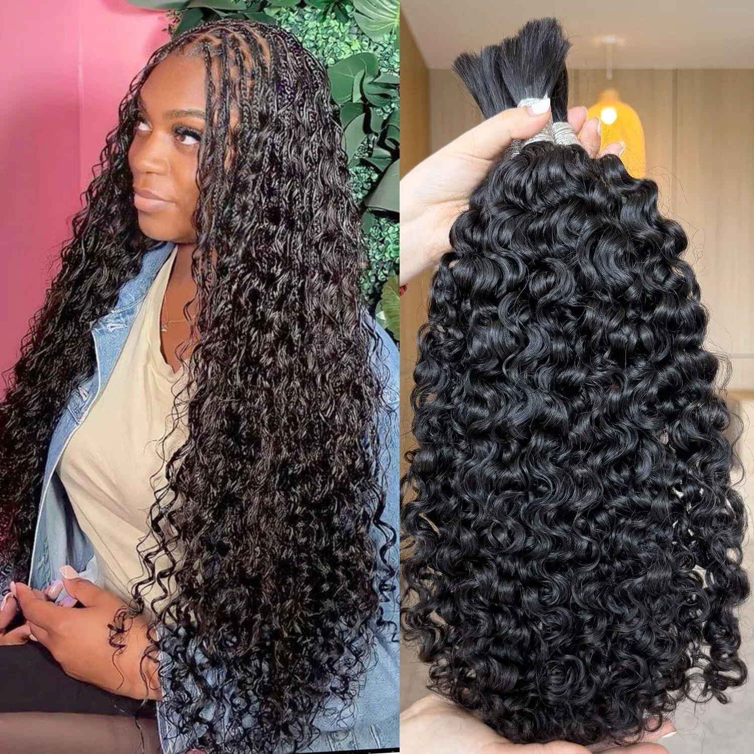 

Lemoda бирманские вьющиеся объемные человеческие волосы для наращивания в стиле бохо, плетение человеческих волос без утка, пучок девственных волос 1/2/3/4 шт., качество салона 15A