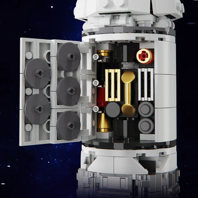 مجموعة مكعبات بناء صاروخ استكشاف الفضاء MOC صاروخ ميكانيكي ذاتي الصنع مع مجموعة أضواء LED نموذج تعليمي لعبة الطوب الهدايا #5