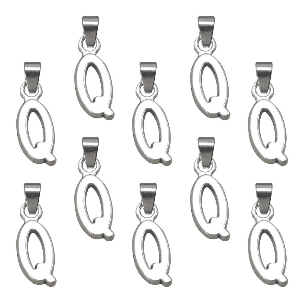 

20 Pcs Beaded Necklaces Letter Pendant Alloy Charm DIY Charms Silver Jewelry Making Pendants