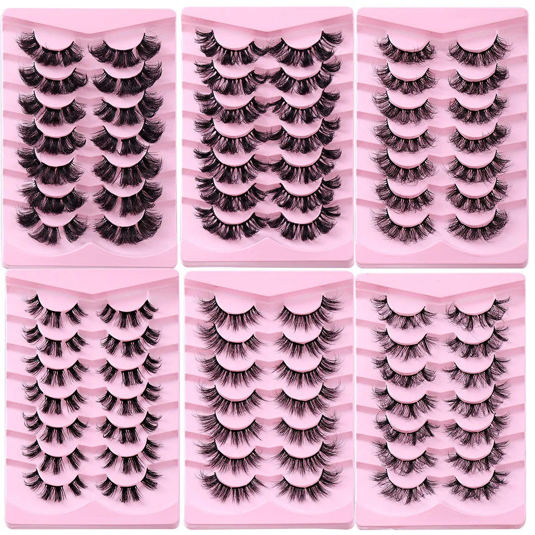 7 Pairs of Chemical Fiber Segmented Fried False Eyelashes Curl Thick Simulation Natural Eyelashes Wholesale