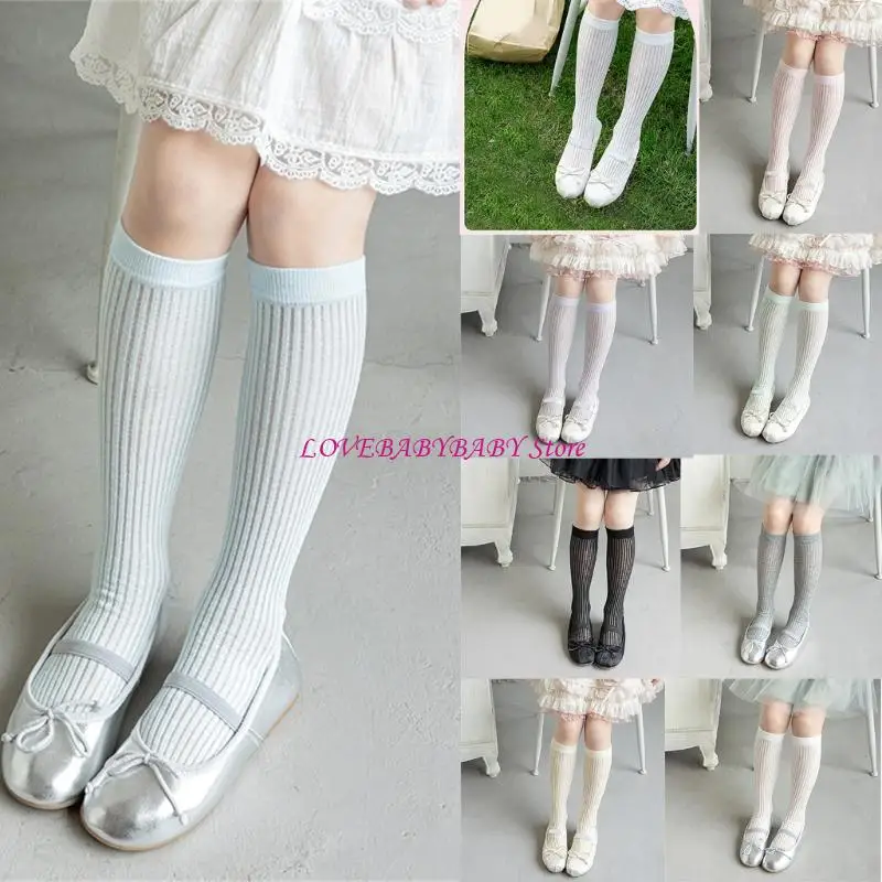 

1 Pair Child's Socks Stackable Long Tube Hosiery Fashionable Middle Tube Socks for Teenager Girls Student Solid Color 4XBC
