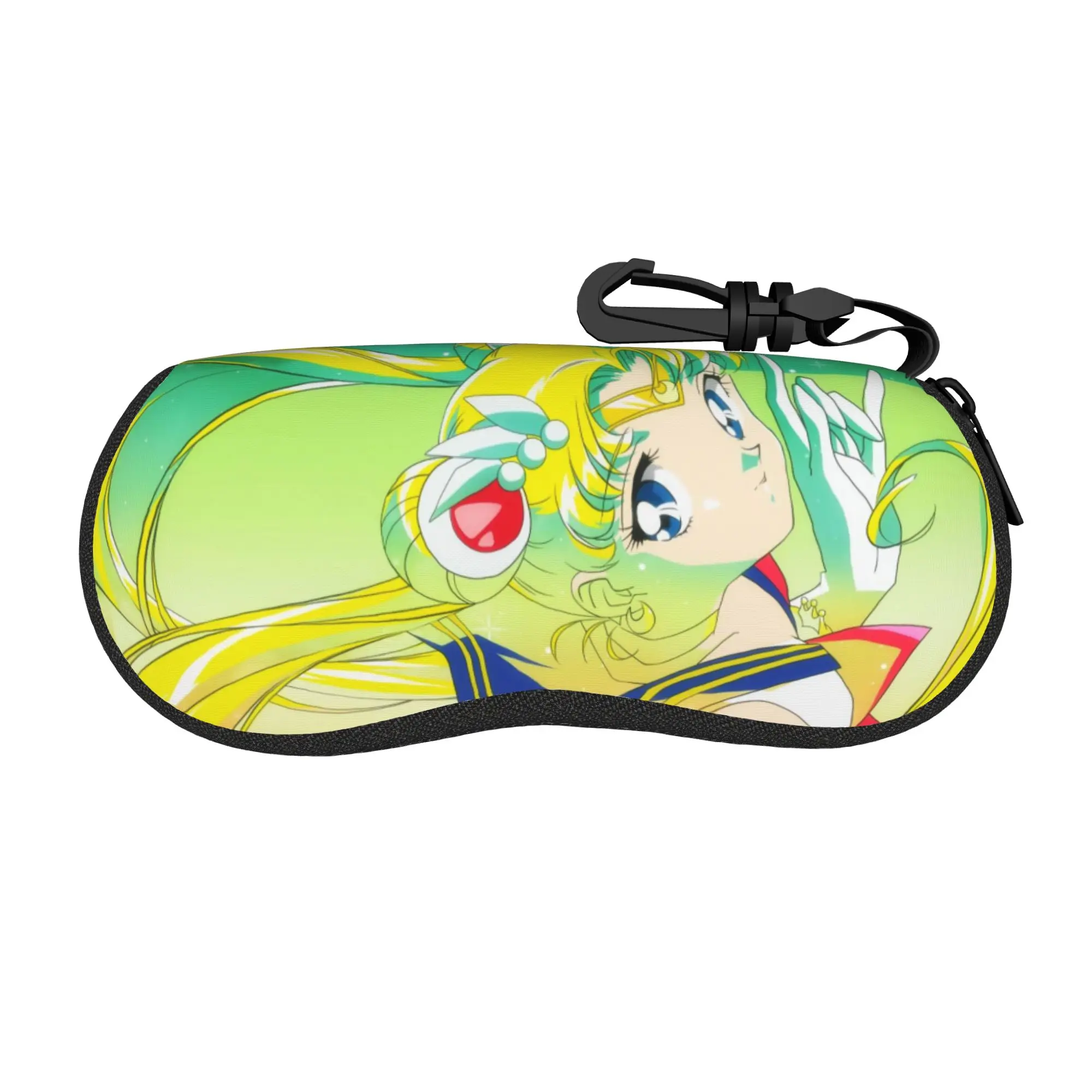 Anime Moon Girl Brillenetui, Unisex, für Studenten, mit Reißverschluss, Usagi Tsukino, Brillenaufbewahrungsbox, Büro-Brillenbox