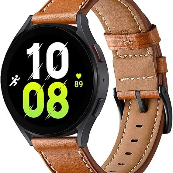 20MM and 22MM same-base white thread leather watch straps, suitable for Huawei, Samsung, Garmin, Huami and Sonotech straps.