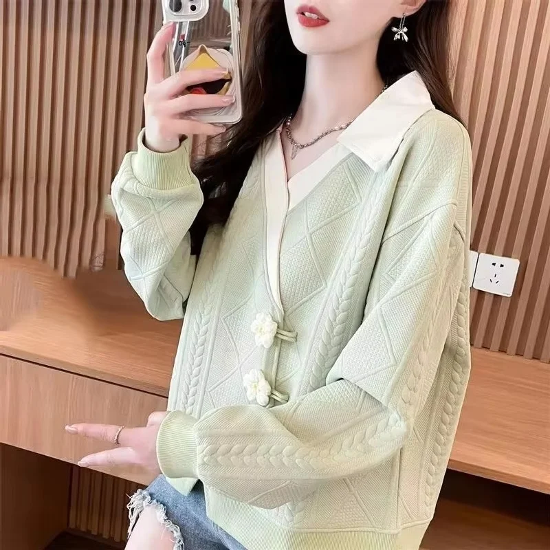 Ocio femenino agregar sudadera de terciopelo señoras coreanas nuevo Jersey suelto sudaderas Otoño Invierno mujeres sudaderas con capucha de manga larga