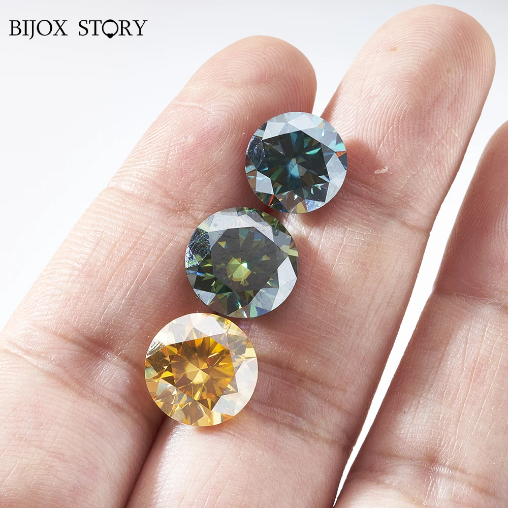 Dark Green Color VVS1 3ex  round Moissanite Loose Diamond Stone For DIY Female Jewelry Rings Making With Gra certification