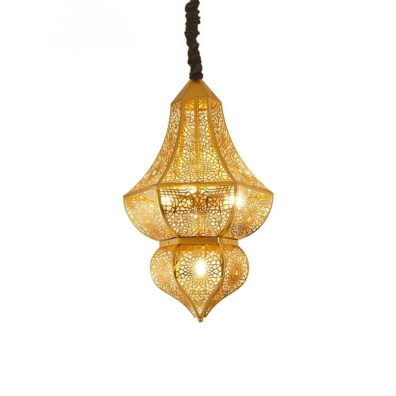 

Southeast Asian Vintage Exotic Pendant Lights Led E27 Gold Lustre Thai Design Moroccan Lamp Art Decor Restaurant Studio Club Bar