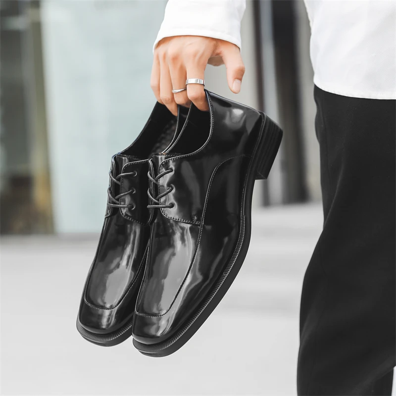 Brand Business Men Derby Leather Shoe British Casual Comfortable Versatile Suit Leather Shoes American Wedding Banquet Shoes Men