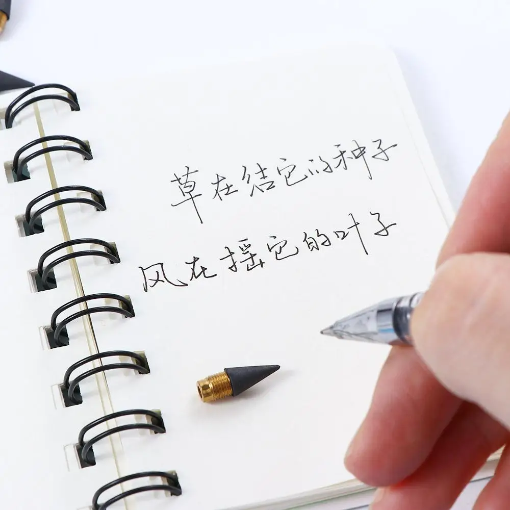 Caneta grafite substituível com a cabeça eterna do lápis, ponta Inkless, escrita ilimitada