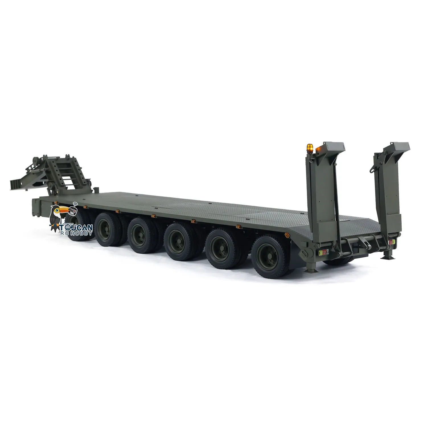 RC Hydraulic Metal Semi Trailer Painted Finished Spare Parts for Toys 1/14 Elefant FAUN SLT-56 Tank Transporter Car