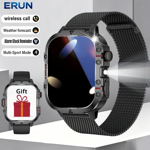 Full Touchscreen Smart Watch for Men, Bluetooth Calling Sports Smartwatch with Message Notifications, Step Counter, Weather, Calendar, 100+ Sport Modes, Music Control, Gift for Him