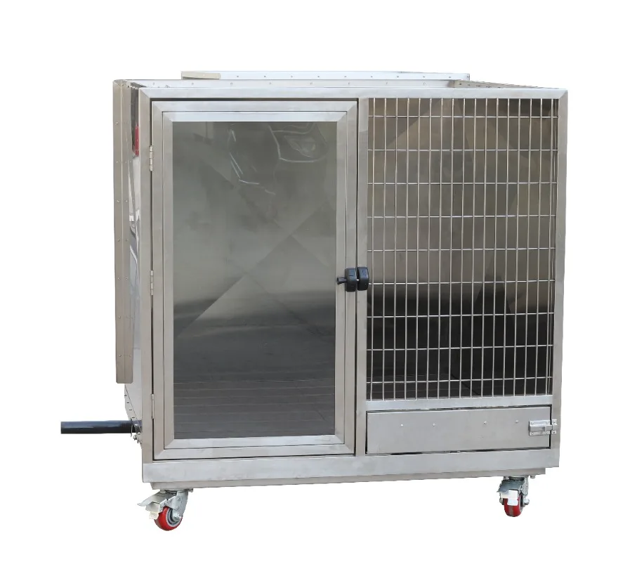 AEOLUS Drainage Double Stack Stainless Steel Kennel