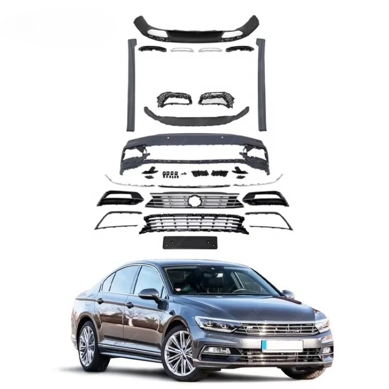 

Комплект кузова в стиле R-line для подтяжки лица для Volkswagen Passat Upgrade to R-line Style Body Kit с передним бампером, боковыми юбками, диффузором