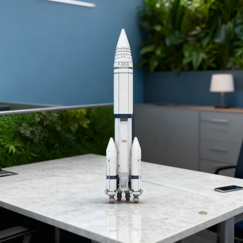 

5630 деталей MOC Saturn V MLV 25L: двухступенчатая ракета и 12-местная космическая модель. Конструктор для творчества, коллекционный декор, подарок для детей. Премиум-качество.