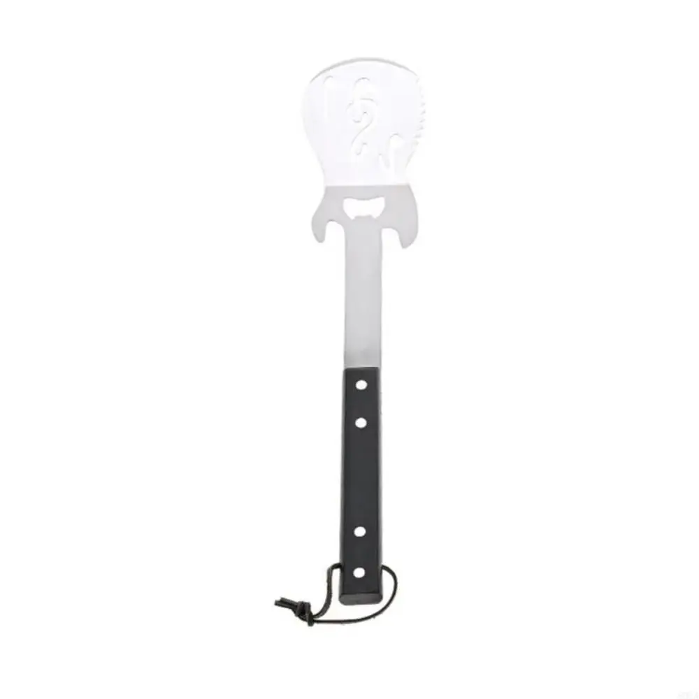 Stainless Steel Grilling Tool Set Easy Draining Combination BBQ Shovel Fork Clamp with Storage Bag Wooden Handle