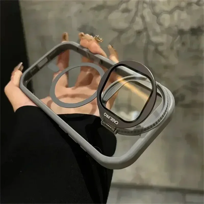 

Camera Lens Protection Bracket Stand For Magsafe Magnetic Case for iPhone 17 15 11 12 13 14 16 Pro Max Plus Transparent Cover