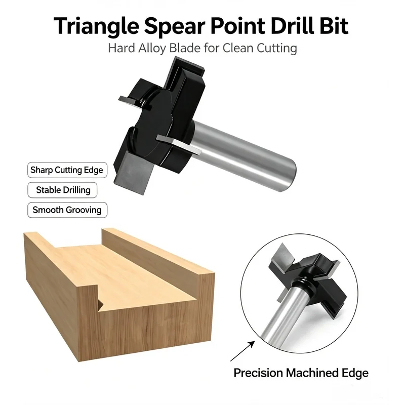 4 Flute T-Type Spoilboard Surfacing Router Bit, Large Diameter Wood Grooving Milling Cutter, Woodworking Engraving Machine Cutti