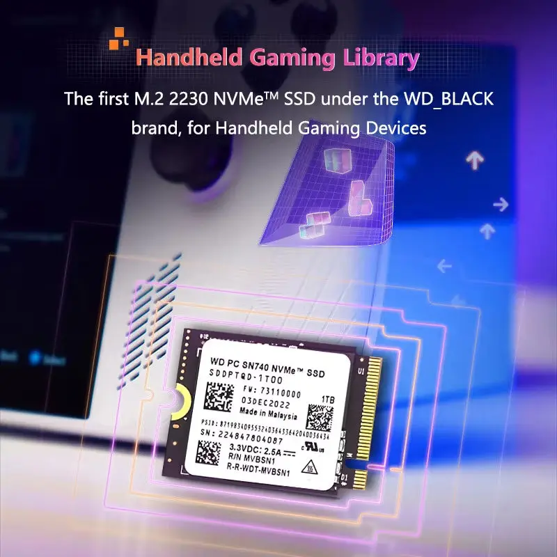 Western Digital (WD) SN740 M.2 2230 256GB 512GB SSD Solid State Drive PCIe 4.0x4 NVMe Gaming Console/Hard Disk Box/Desktop Suita
