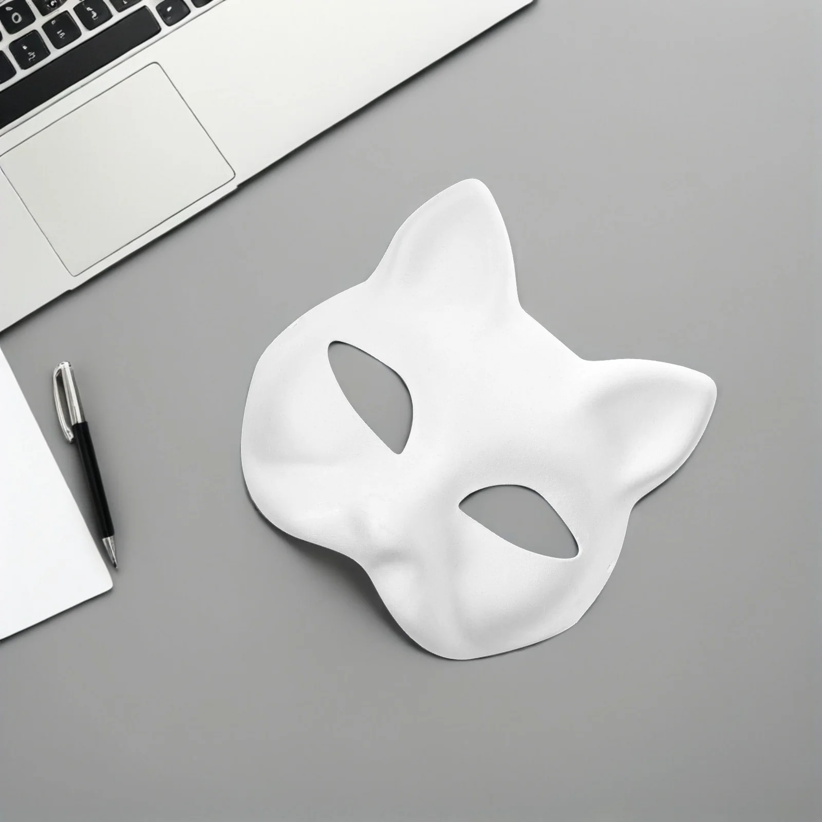 5pcs Hand Painted Masks Blank Paper Cat Mask For Halloween Masquerade Party Cosplay Costume Diy Craft Kids Adults Decorate