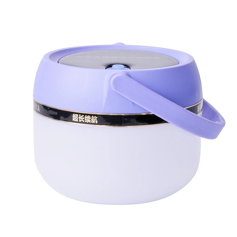 Multifunctionele draagbare krachtige LED-kampeerlamp op zonne-energie voor noodkamperen en reizen buitenshuis