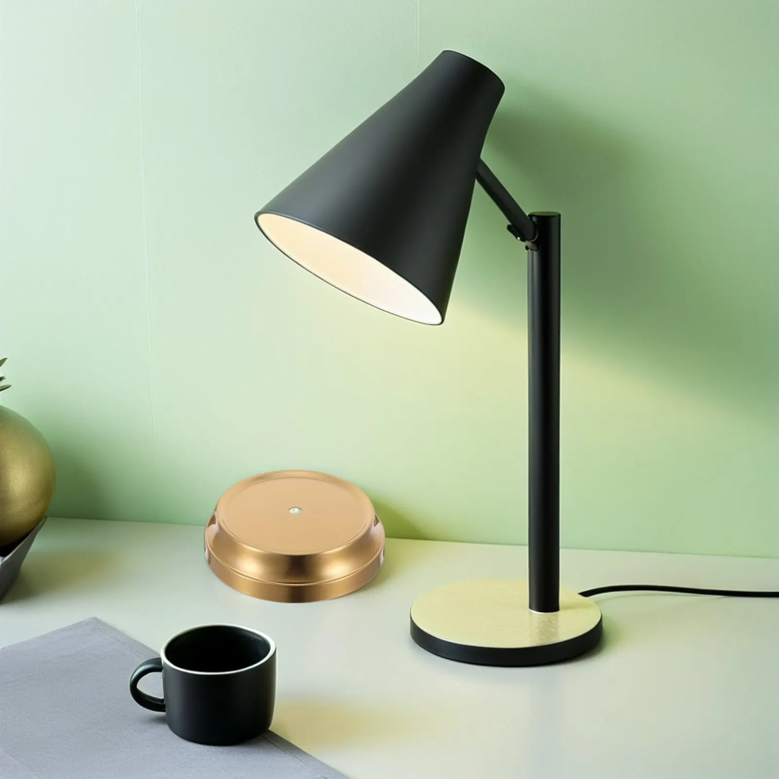 

Round Lamp Holder Base Retro Metal Table Light Round Base Dia 10Mm Desk Lamp Replacement Stand Hole Table Light Repair