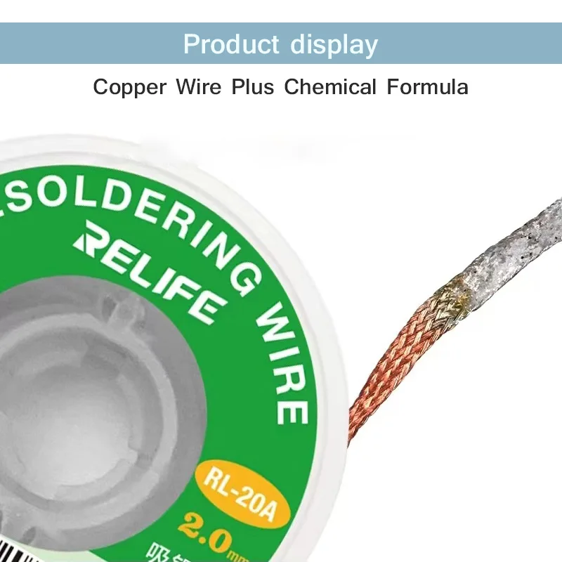 RELIFE RL-20A Soldering Tape Copper Welding Solder Remover 2mm Wire Fast Tin Cleaning Soldering Wick Desoldering Braid Tape