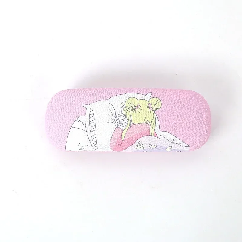 Sailor Moons 안경 상자 만화 애니메이션 인쇄 하이 엔드 가죽 안경 케이스 안티 스트레스 편리한 소녀 보관 상자 선물