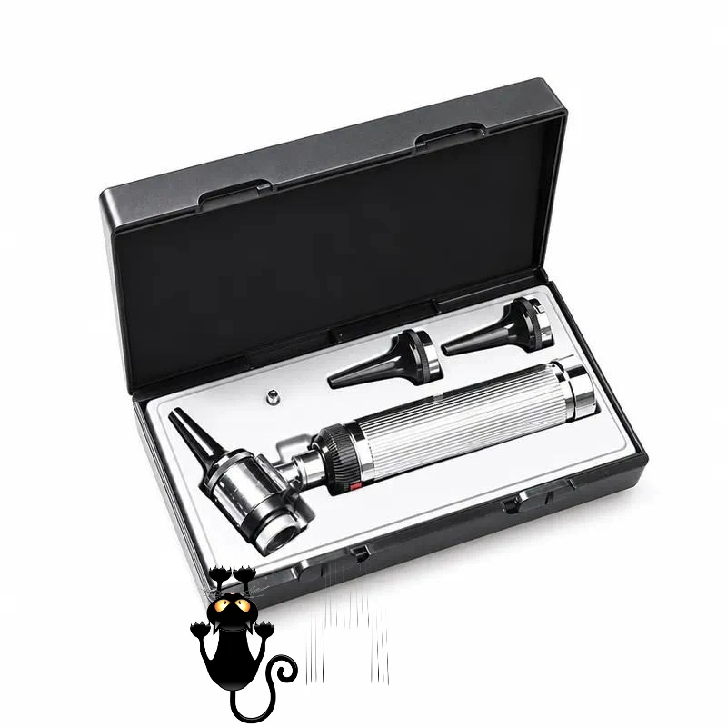 Handheld Veterinary Otoscope for Cats Dogs Ear Inspection Viewer with Light Speculums Magnifier Small Animal Exam Tool