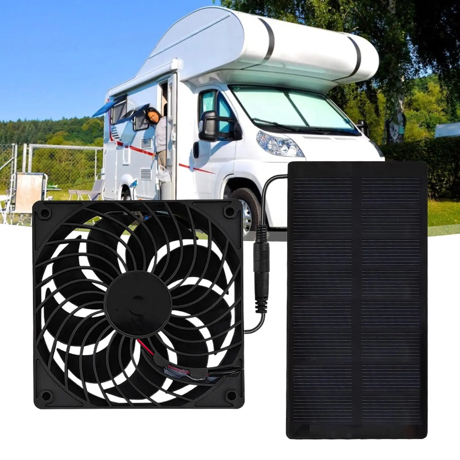 Ventilatore di scarico solare per pollaio 0.8w Casa per animali domestici Ventilatore d'aria Casa per cani Ventilatore di ventilazione per interni RV Serra Casa Fienile