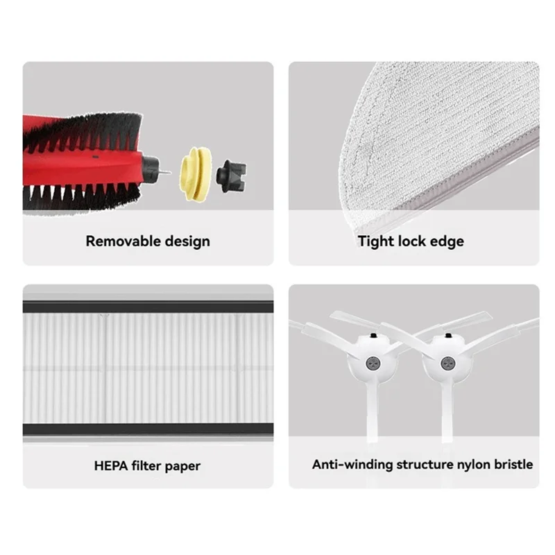 الأجزاء المنزلية 16 قطعة مرشح فرشاة وقماش الممسحة لشاومي Mijia 1S ل Roborock S50 S55 T6 T7 قطع غيار المكنسة الكهربائية