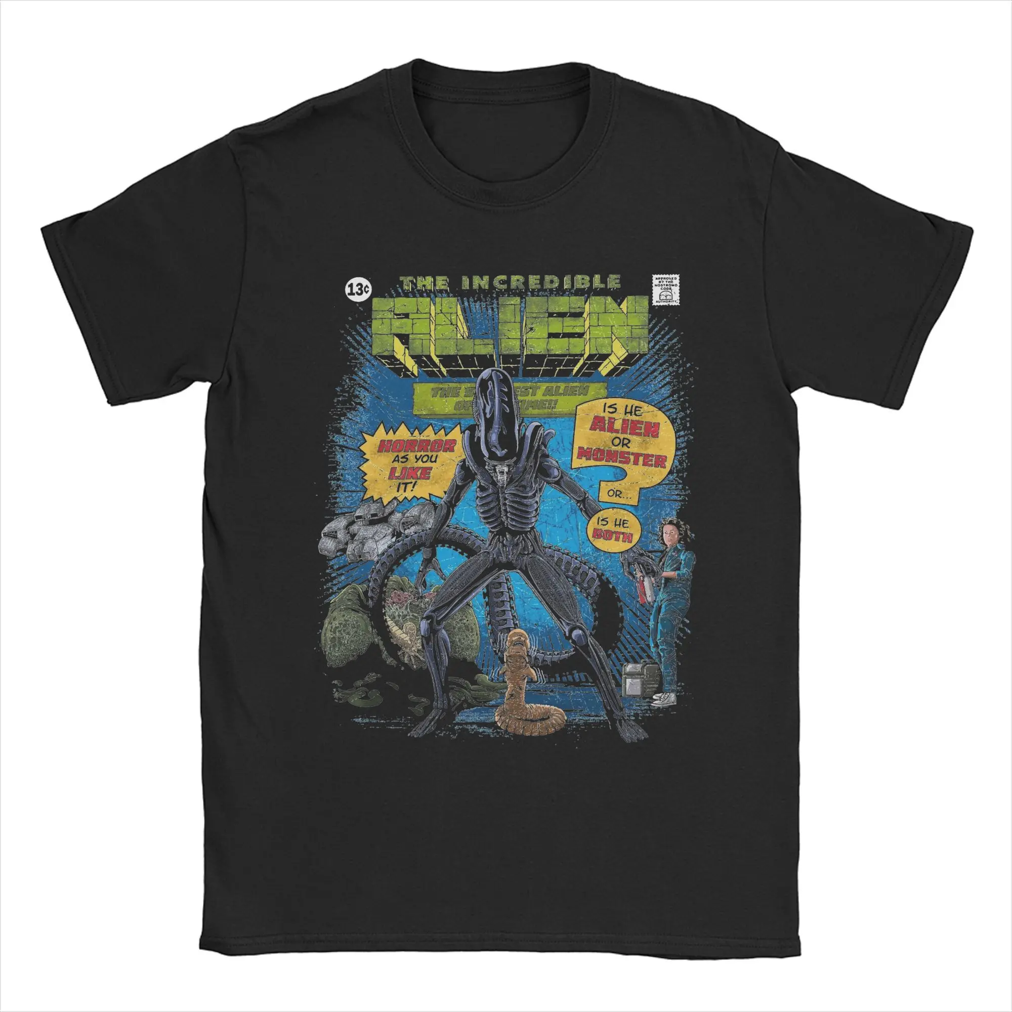 

Alien Movie Xenomorph T-Shirt for Men Leisure 100% Cotton Tee Shirt O Neck Short Sleeve T Shirts Gift Idea Clothes