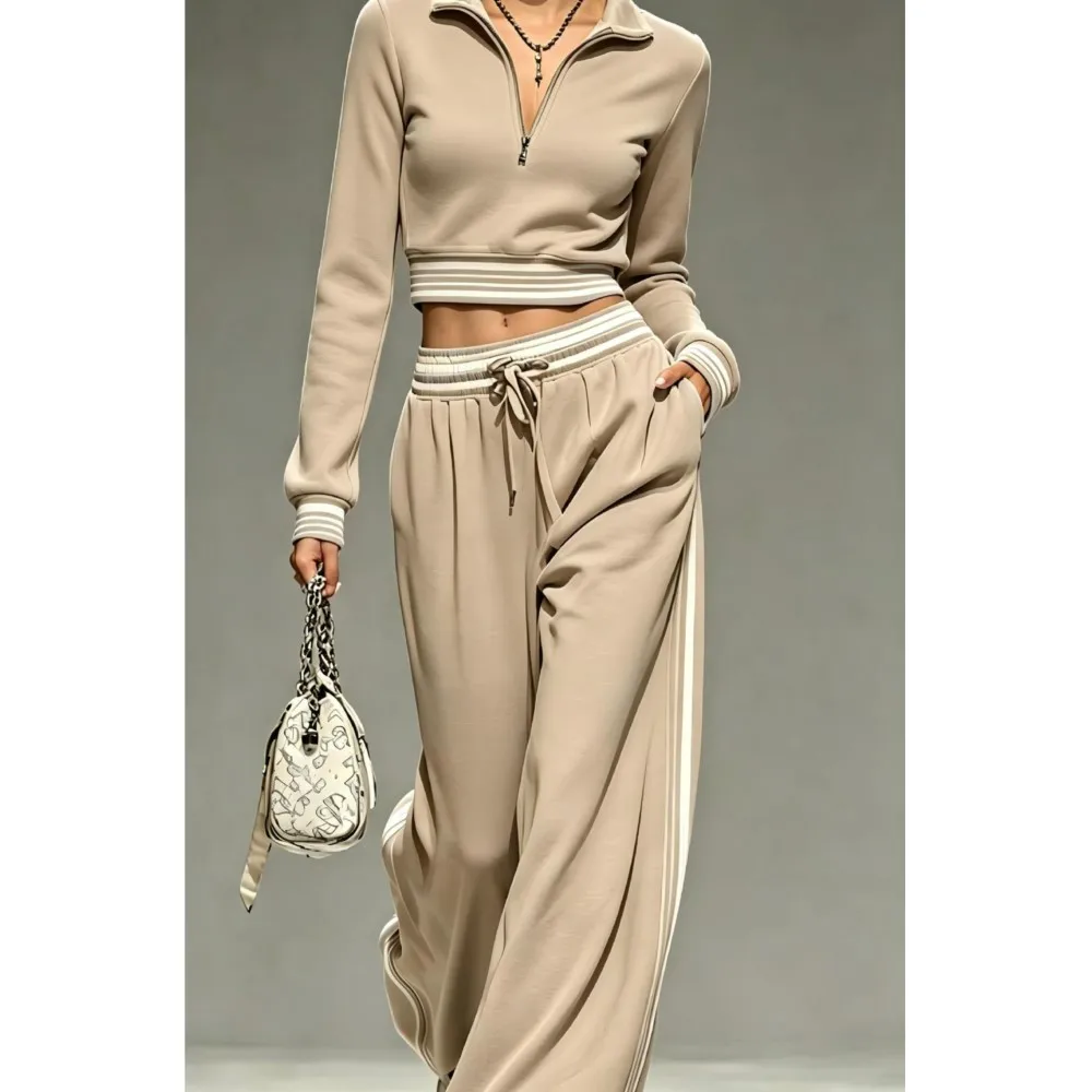 MsChuh Casual Woman 2 Piece Set Outfit Women's Matching Sets Two Piece Set Woman Pants Temperament Simple Style Sports Commuting