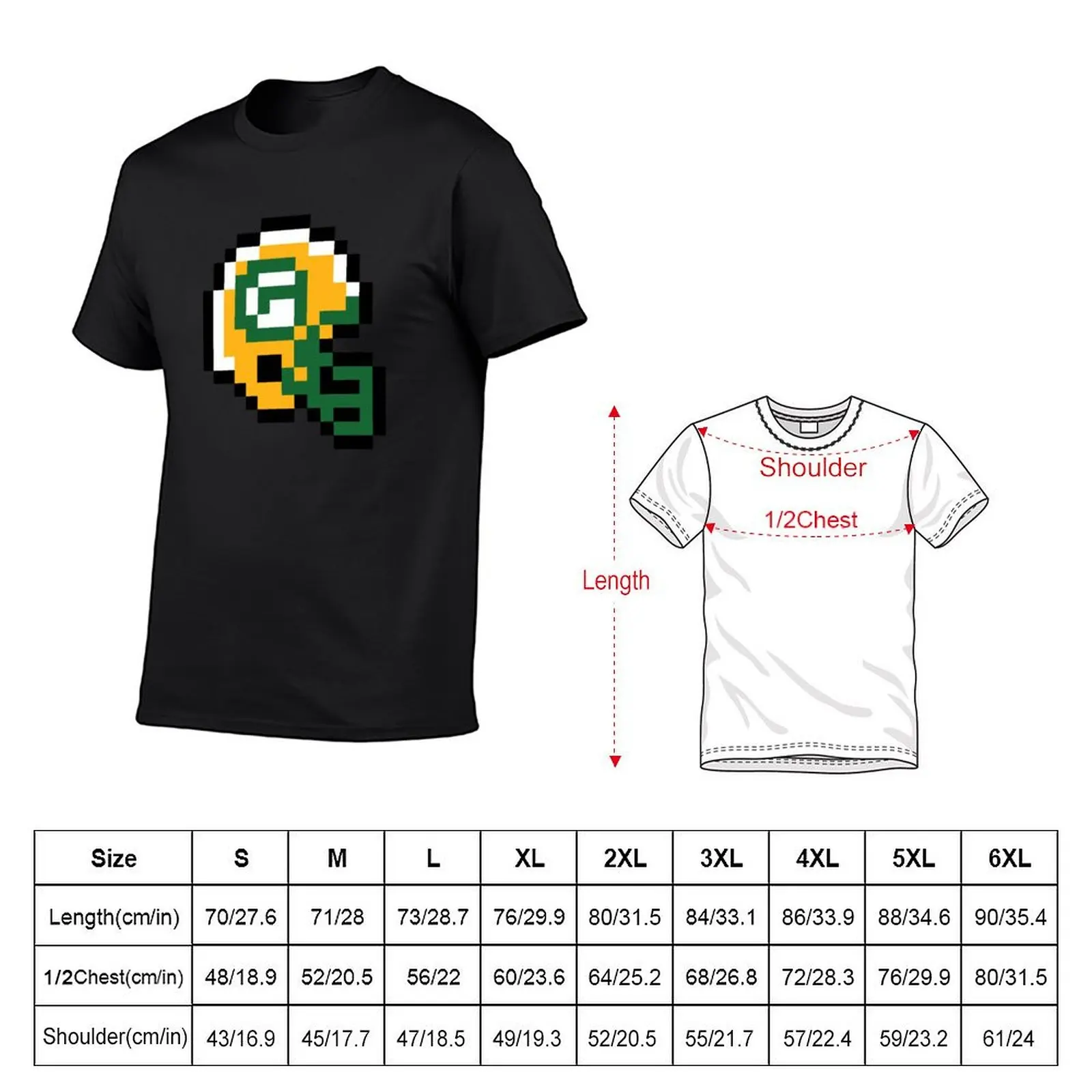 Green Bay Packers (8-bit Football Helmet Only) T-Shirt quick drying mens graphic t-shirts hip hop