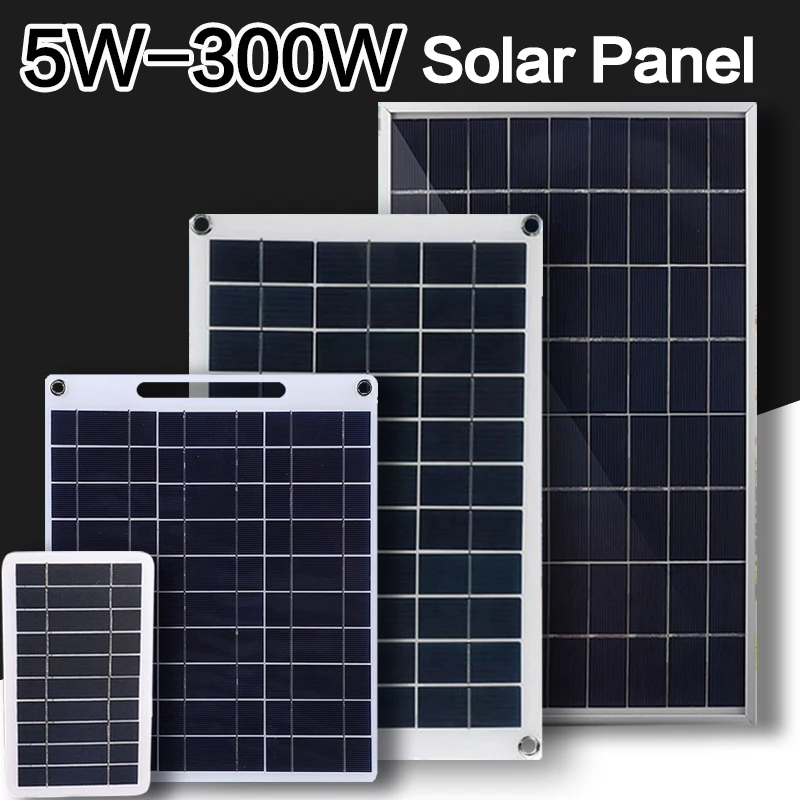 

From 5W-300W Solar Panel Charging Mobile Phone Charger Solar Panel Outdoor Portable Emergency Mobile Power Factory Direct Sales