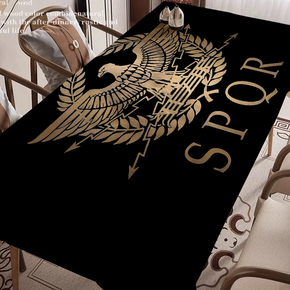 

Roman SPQR printed Tablecloth Birthday Party Wedding Christmas Table Cover Wipe Desk Cloth Decor Covers Rectangle