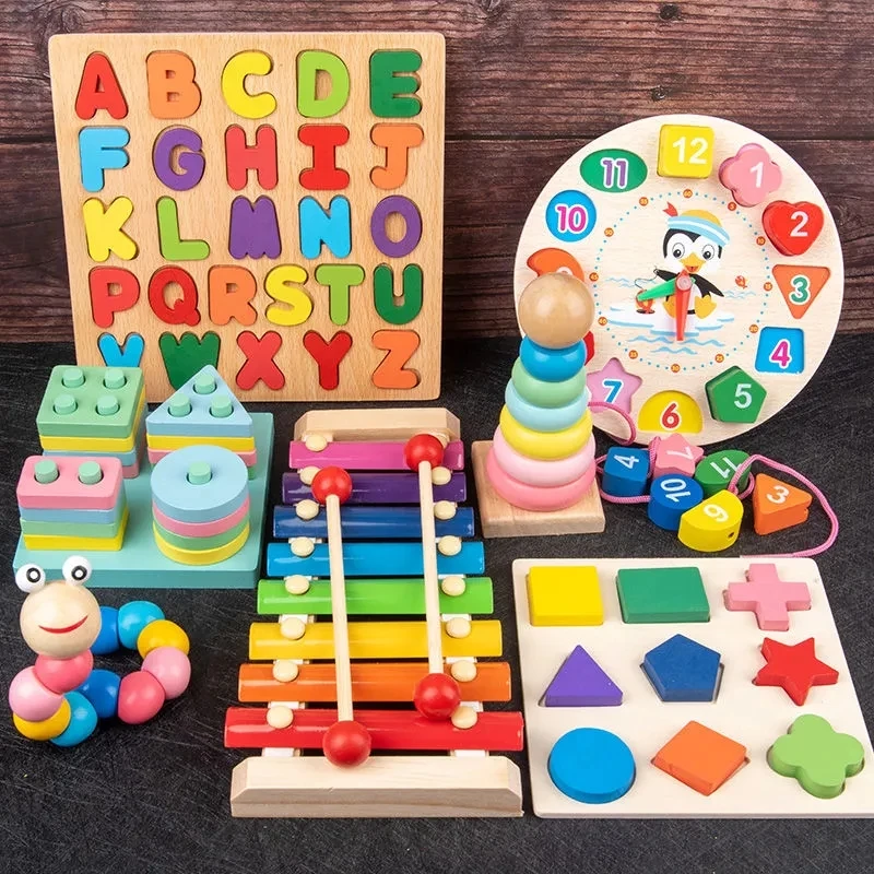 Jouets de développement Montessori pour enfants jeux de puzzle en bois pour enfants jouets éducatifs pour le développement des enfants 1 2 3 ans