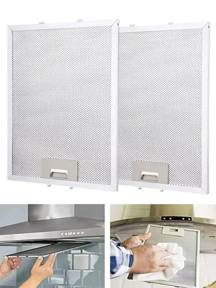 2pcs Cooker Hood Metal 280x371x9MM Silver Filter Aluminum Mesh Extractor Vent Filter 280x371x9MM Grease Filters For Range Hoods