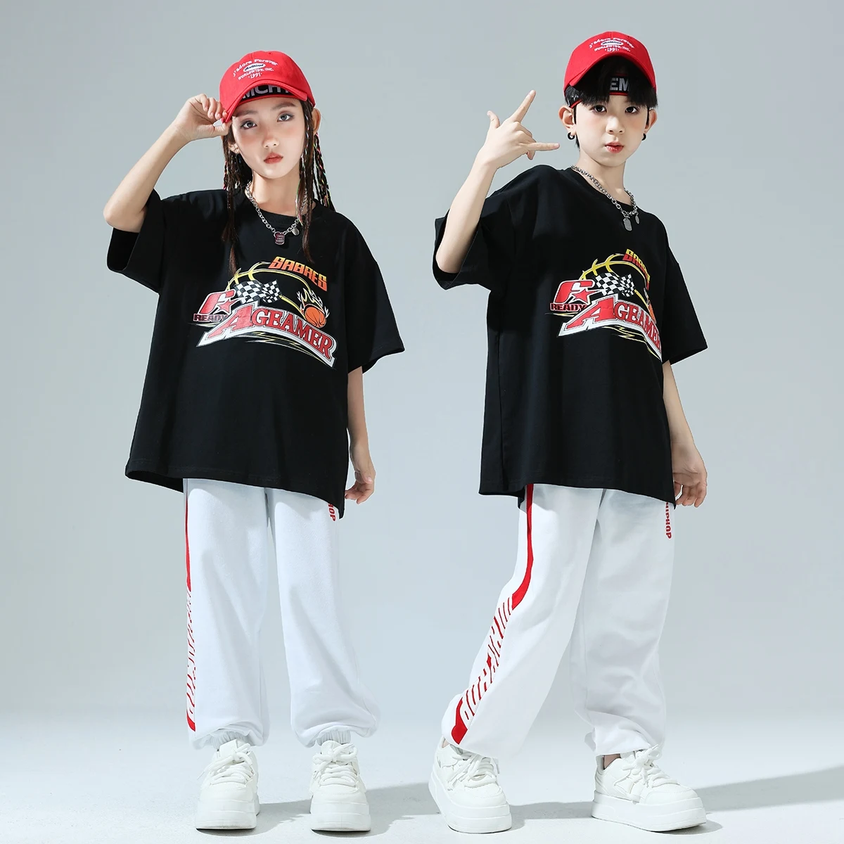 

2025 New Hip Hop Jazz Dance Costumes Loose Suit Boys Shirt Pants Suit Practice Street Dance Wear Sport Meeting Clothing DQL10552