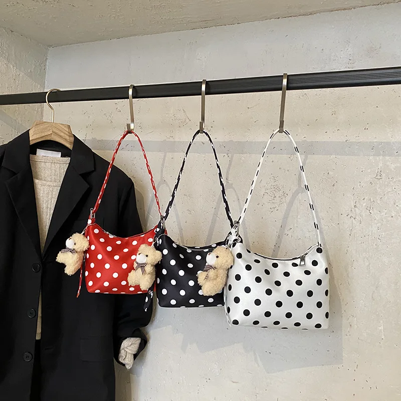 

Niche Fashion High-end Polka Dot Shoulder Bag, Exquisite Going Out Armpit Bag, Versatile Large-capacity Bag for Women