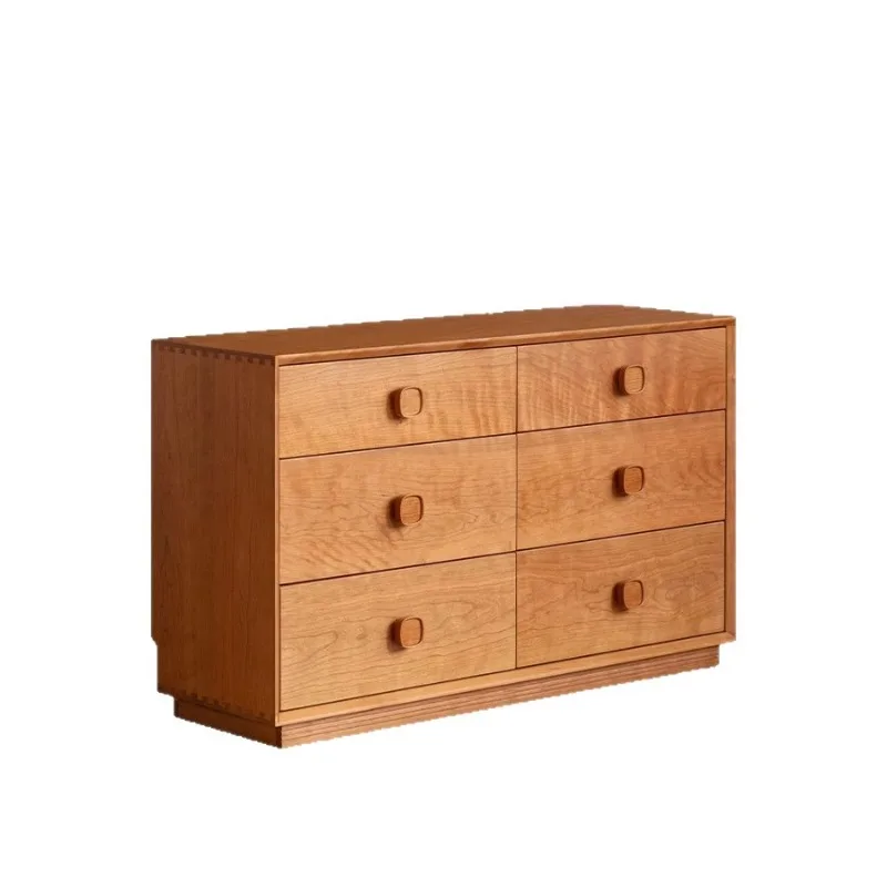 

Six chest cabinet cherry wood antique bedroom locker living room locker drawer cabinet bedside cabinet