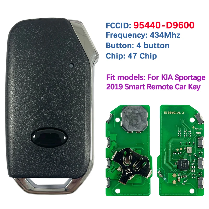 

CN051230 Aftermarket 4 Buttons Smart Keyless Key Remote FCC 95440-D9600 433MHZ 47 Chip TQ8-FOB-4F24 For KIA Sportage 2019 -2021